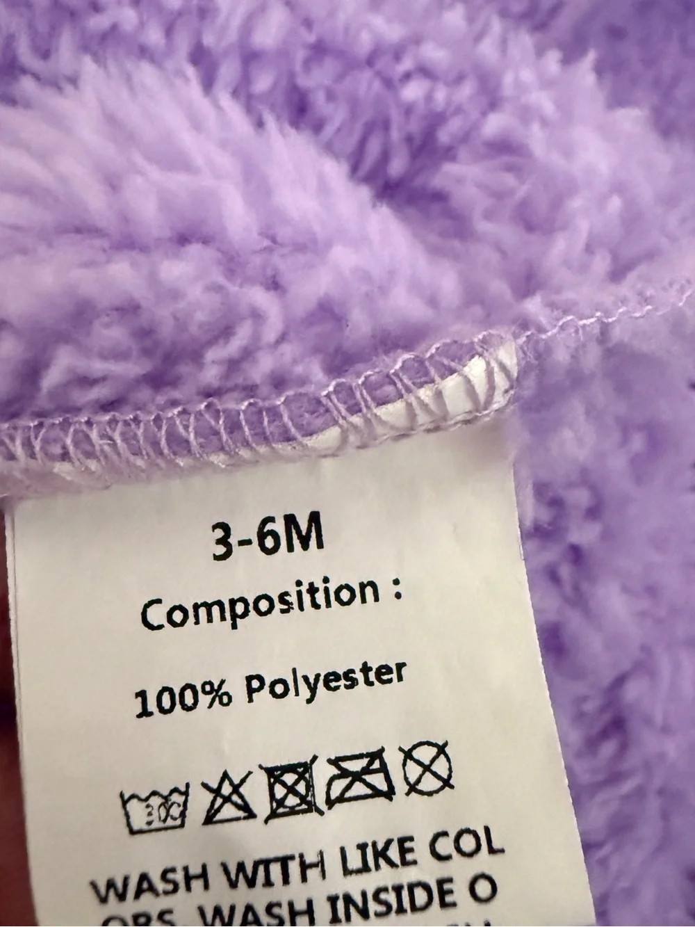 Purple Plush Bear Footed One-Piece with Rainbow Appliqué - Kids Fuzzy